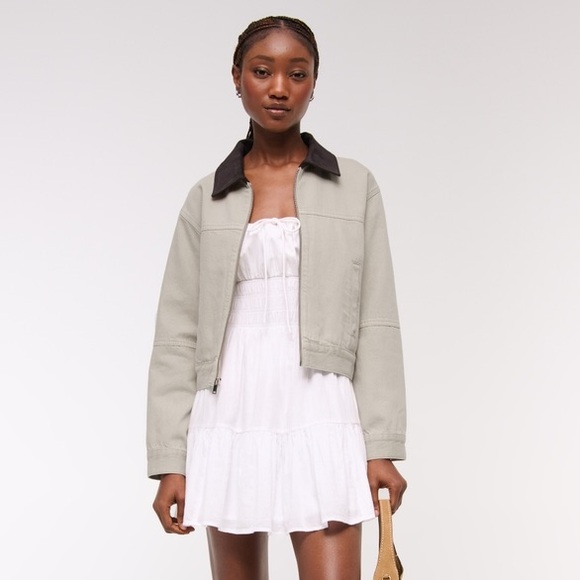 A&F Denim Zip-Up Jacket - Picture 2 of 5